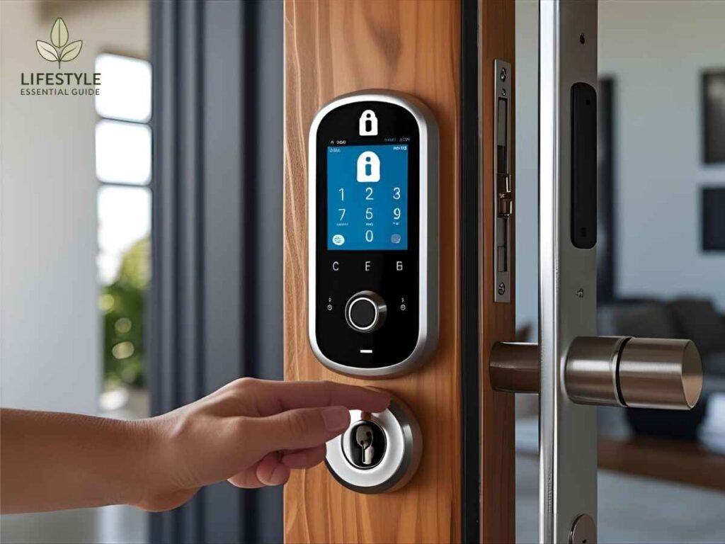 Modern smart lock security setup for Los Angeles residential entry