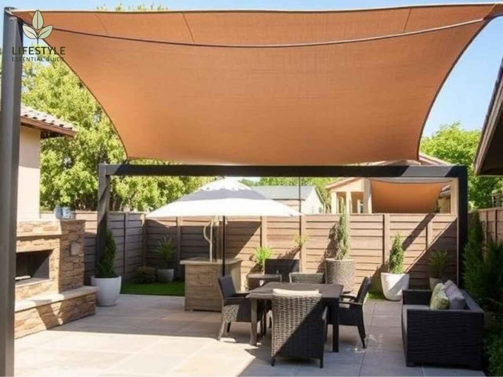 Modern Natomas patio shade installed in stylish Los Angeles backyard